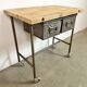 Vintage Industrial Worktable on Wheels, 1960s