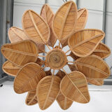 Rattan "leaf" chandelier