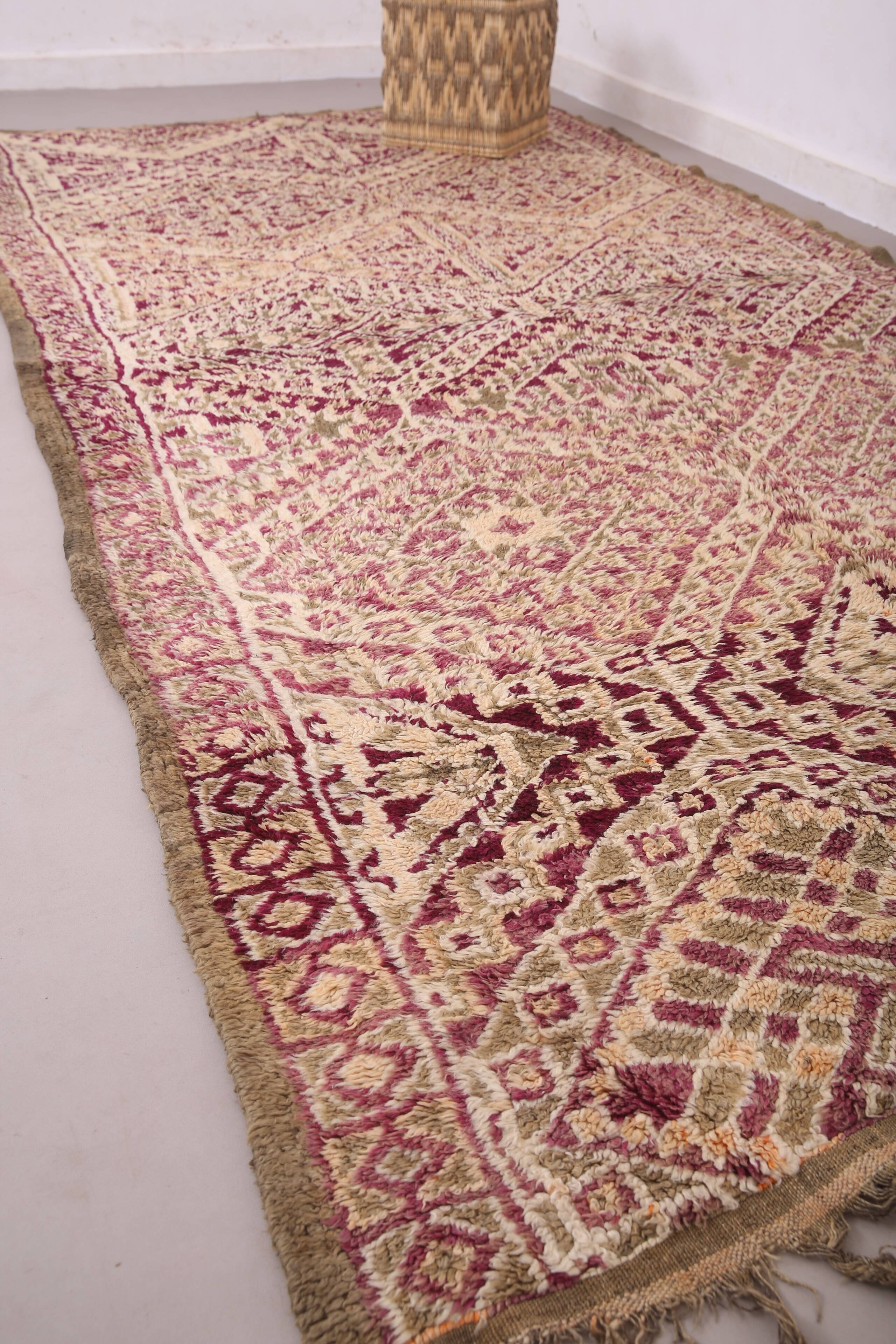 Purple Vintage Beni Mguild Rug 186 x 353 cm - Handmade Berber Wool Rug