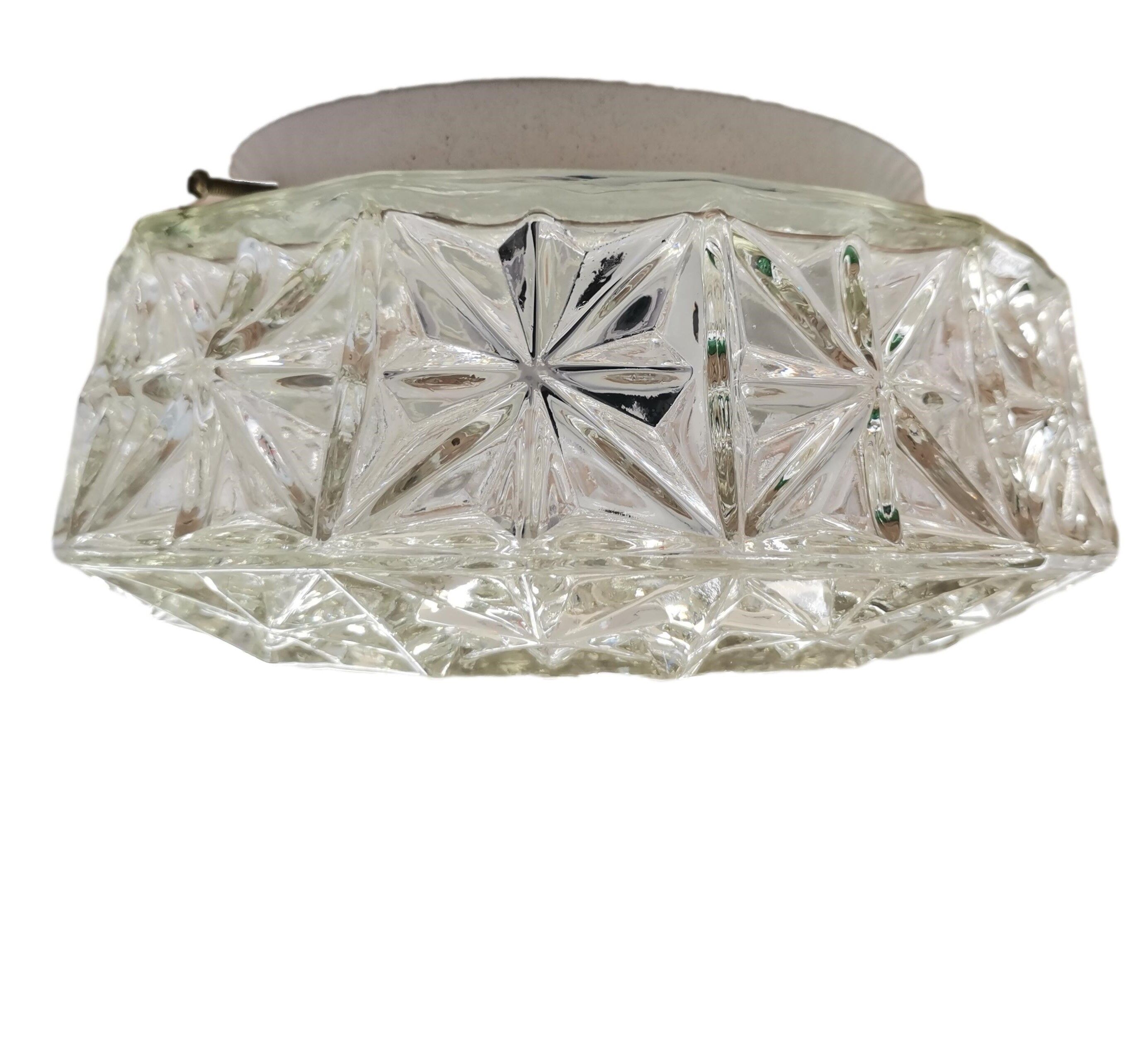 Vintage clear glass flush mount lamp