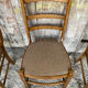 Set of 3 Antique BAUMANN Chairs Wood + Vintage Fabric Cushion Seat