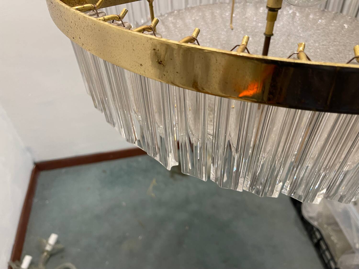 Large Murano Glass Trilobi Chandelier 1970’s