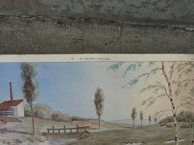 School poster Rossignol collection 50s, N° 17 and 18 the sandy and clayey terrain