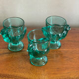 Trio of Arcopal egg cups