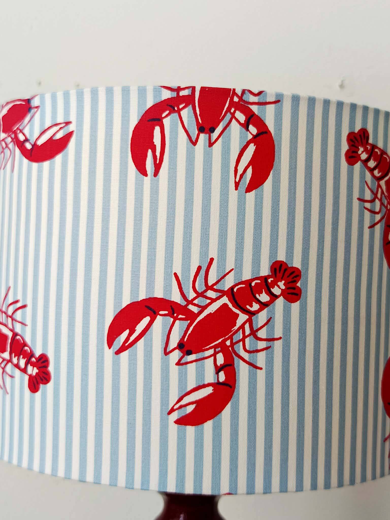 Lampe céramique abat-jour homard vintage