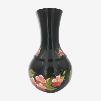 Vase Khokhloma en métal émaillé peint à la main artisanat russe  années 1960-1970