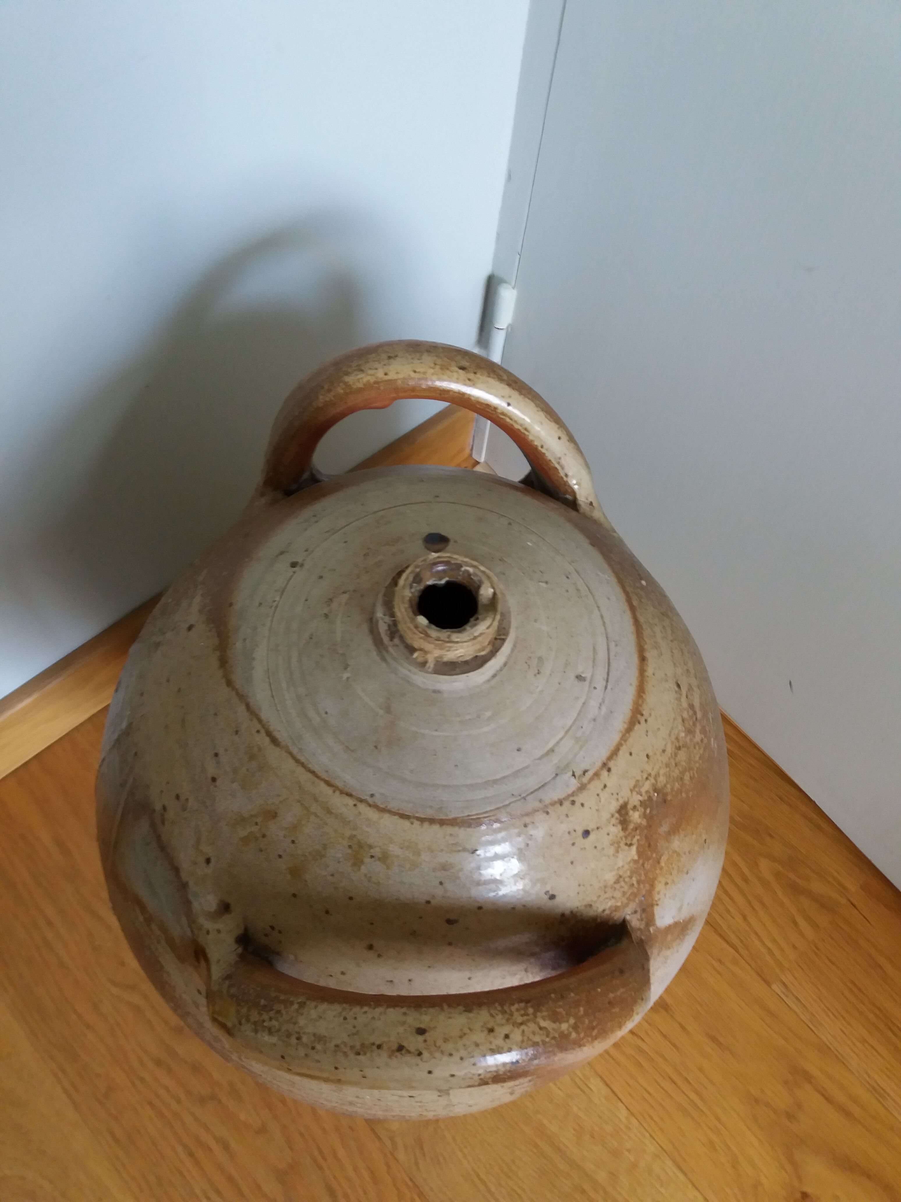 Stoneware vinegar jar