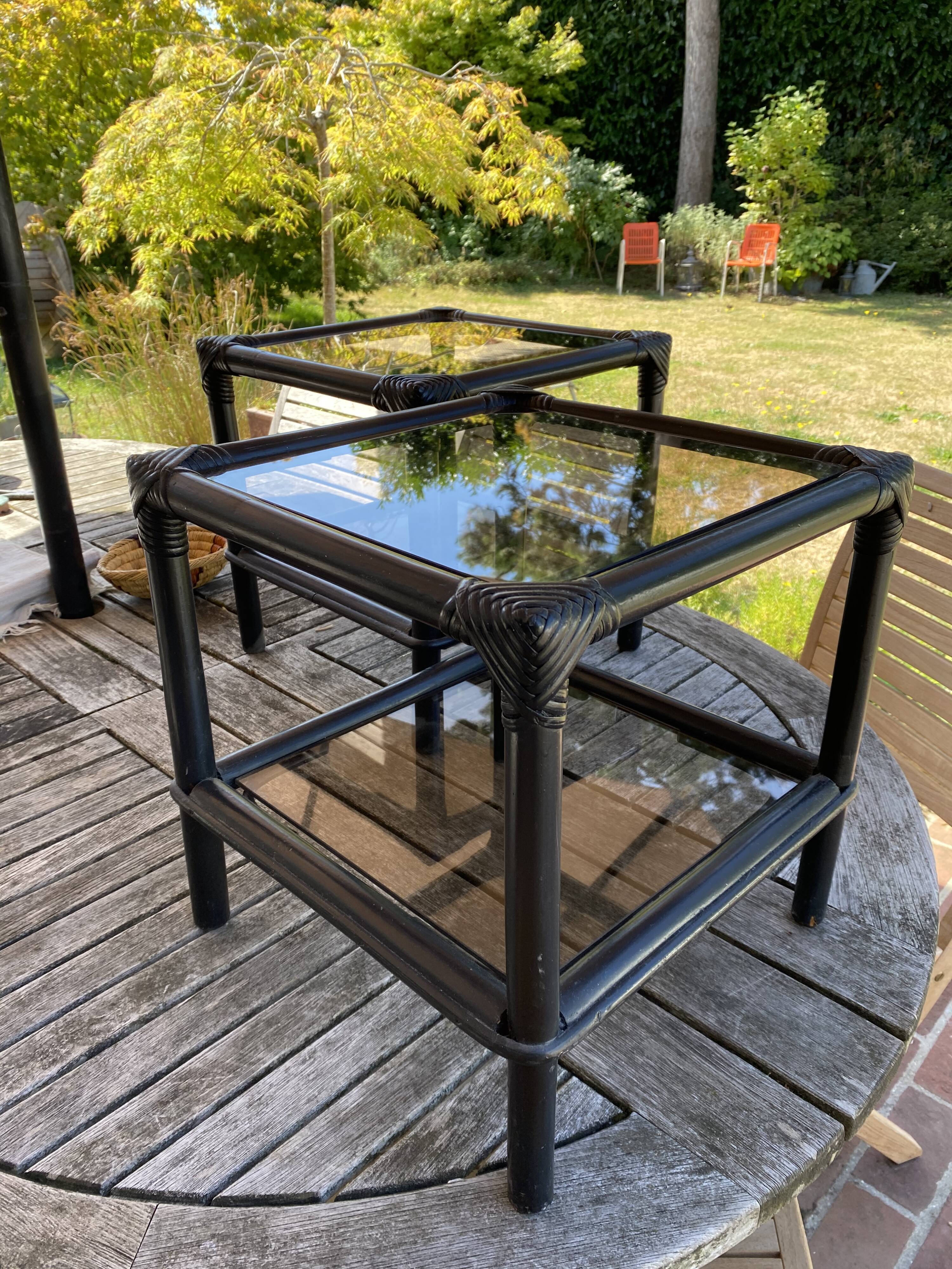 Pair of rattan coffee table