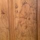 Parisian cabinet glazed raw wood nymphs and carved art nouveau decorations
