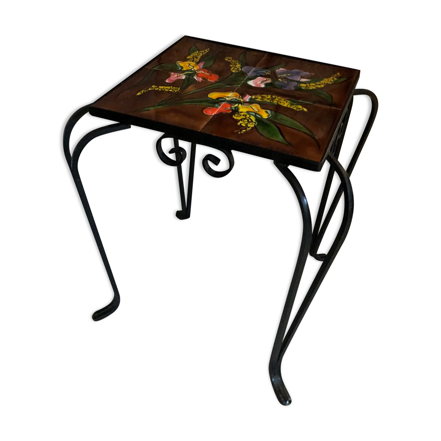 Vintage table 70 ceramic vallauris signed la grange