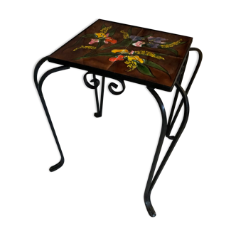 Vintage table 70 ceramic vallauris signed la grange