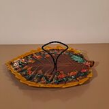 Vallauris glazed ceramic cheese board – leaf decor