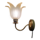 Frosted glass wall sconces and gilded brass in Art Deco style.
