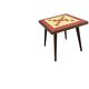 Table d'appoint vintage en bois avec plateau en céramique/carrelage