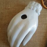 White ceramic hand emptier - vintage