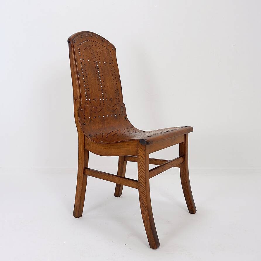 Church Chairs with perforated plywood, 1920s