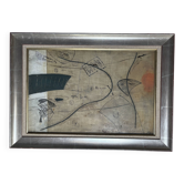 Framed abstract work mixed media – Modernist composition