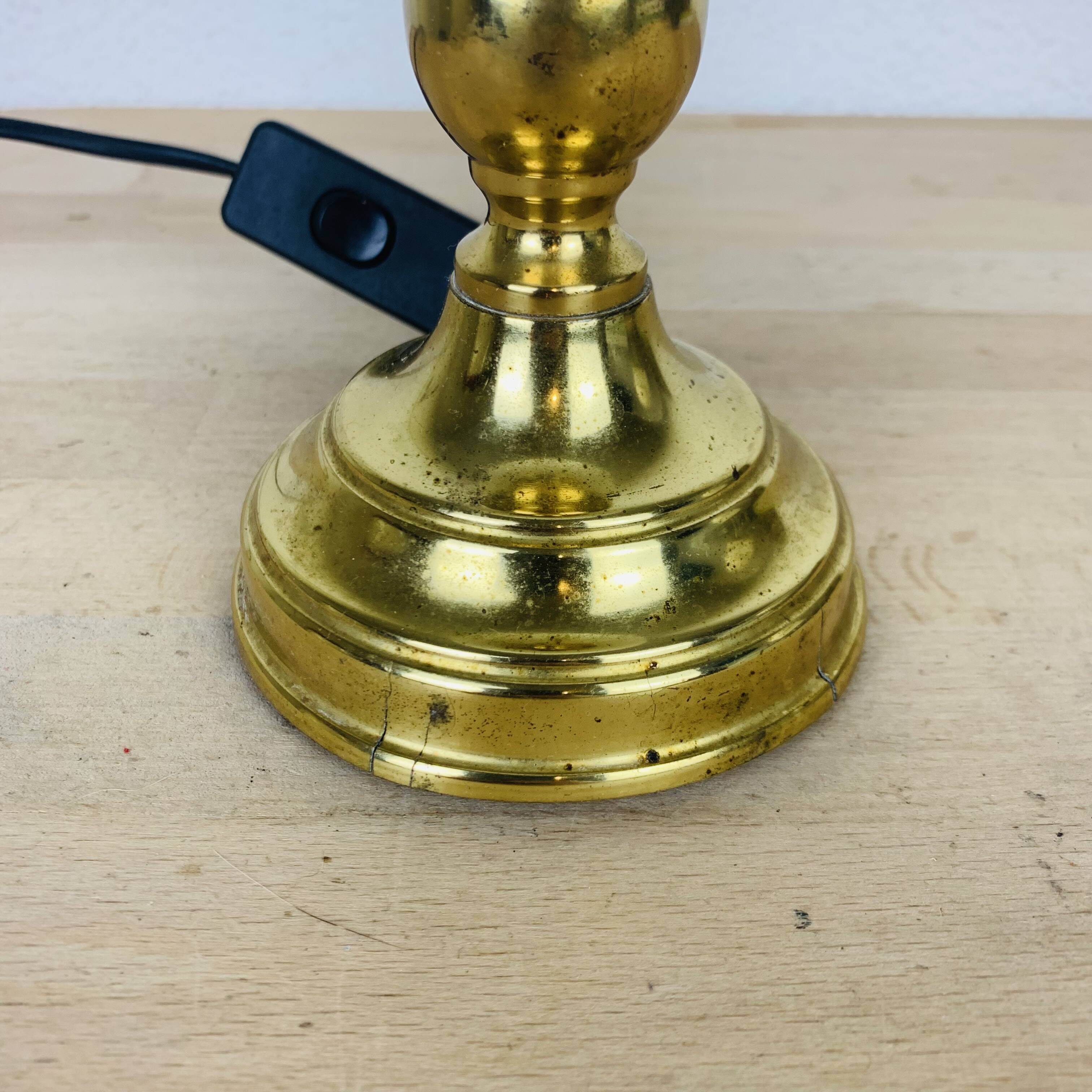 Vintage opaline globe brass lamp