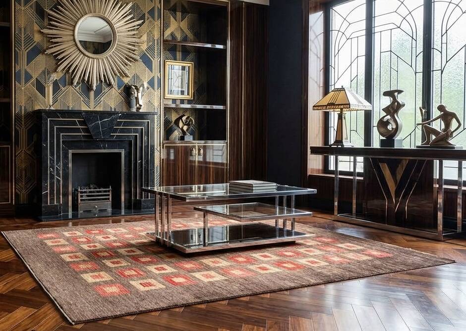Ziegler Oriental Rug Art Deco: 3.12 X 2.40 Metres - Handmade Wool