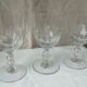 3 glass-cut pent foot glasses