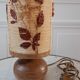 Sandstone lamp and lampshade in dried flowers 70s