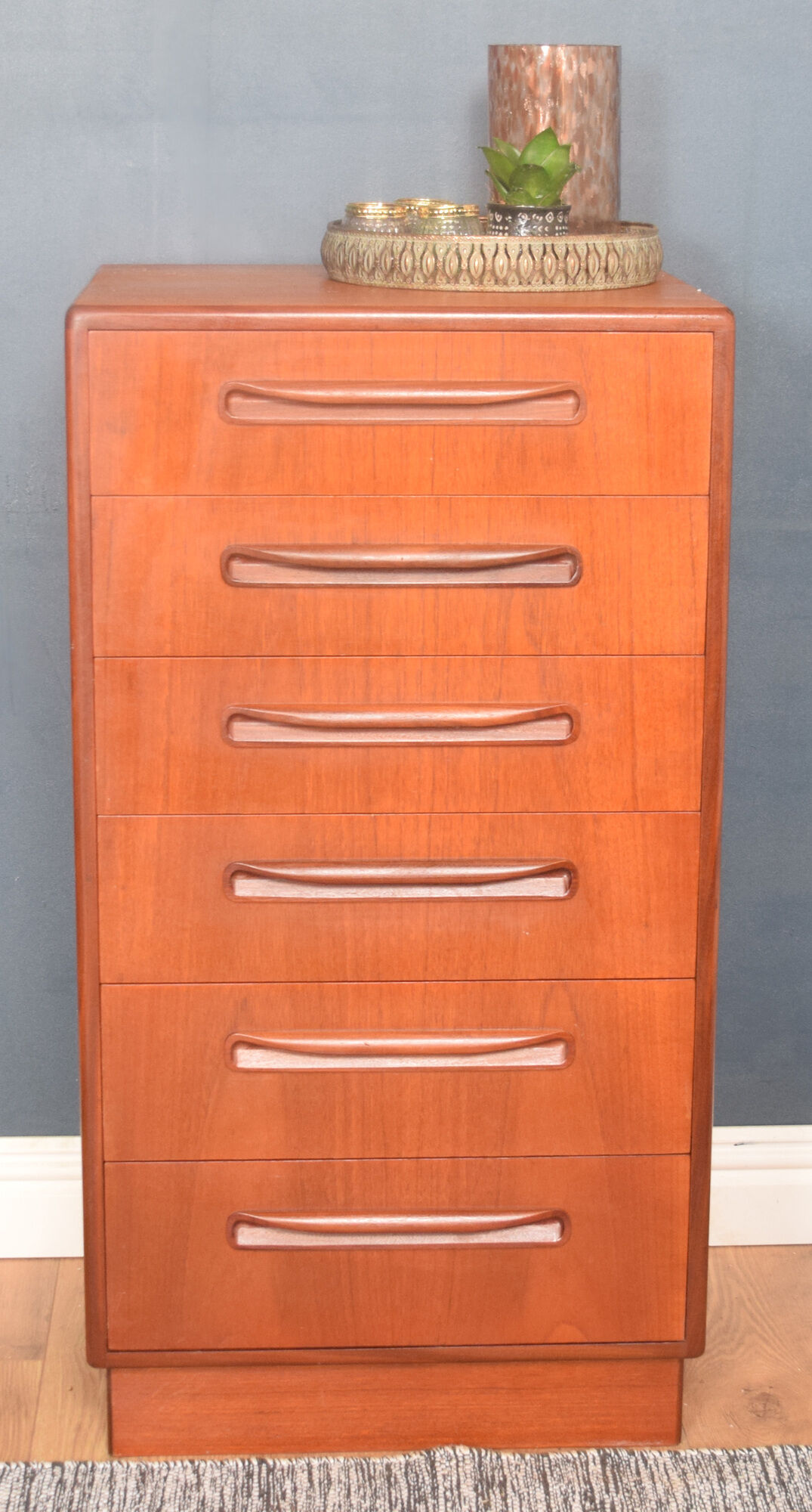 Restored Teak G Plan Fresco Tallboy Tall Chest Of Drawers