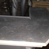 Bar / coffee counter in white patinated fir and zinc top