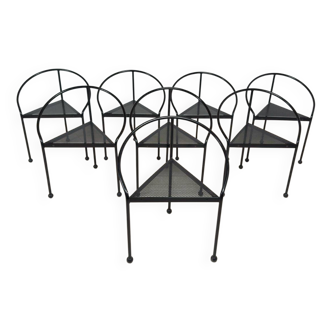 Set of 8 “Bermuda” chairs by Carlos Moret