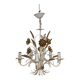 Vintage wheat ear chandelier - white lacquered & gold (Hans Kögl style)