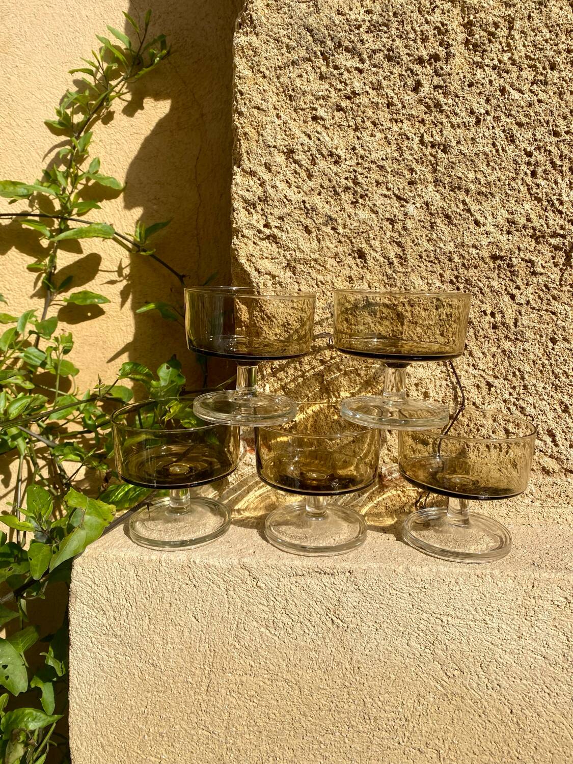 Luminarc smoked glass cups