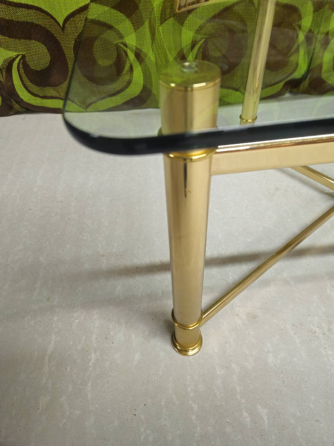 Table basse vintage laiton 1980"
