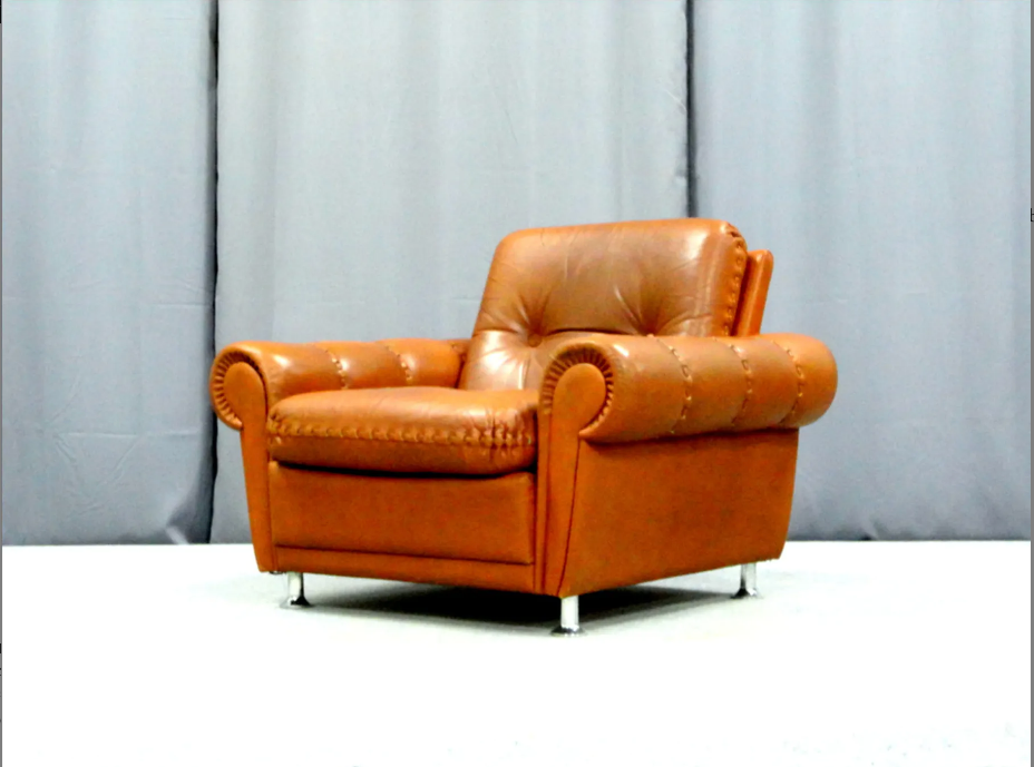 Armchair - Ottoman leather 1960