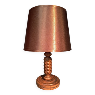 Lampe brutaliste en hêtre 1930/1940.