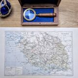 The Vendée, old map printed in 1889.