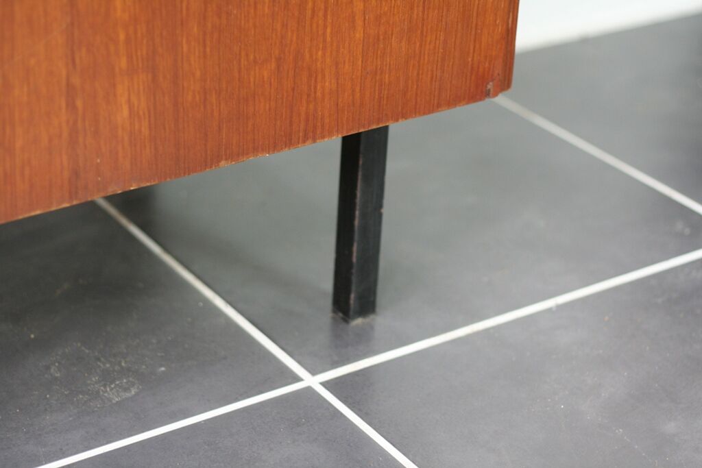 2-door teak cabinet with 50s key