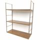 Vintage wall shelf gilded metal and wood style