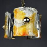 Murano glass chandelier ice mid-century by Av Mazzega, Italy, 1970s