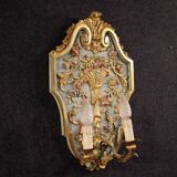 Pair of lacquered and gilded Italian Louis XVI style wall lamps