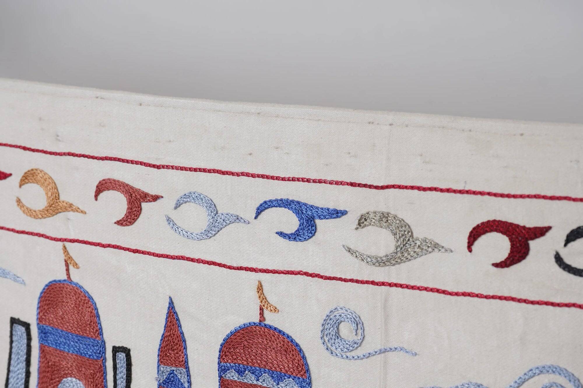 Vintage hand-embroidered tablecloth 51x188 cm