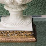 Pair of Medicis Borghese vases in porcelain biscuit and brass.