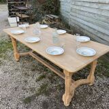 Raw wood dining table