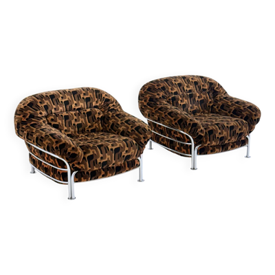 Chaises longues italiennes vintage avec cadre tubulaire