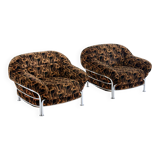 Vintage Italian lounge chairs with tubular frame