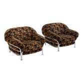 Chaises longues italiennes vintage avec cadre tubulaire