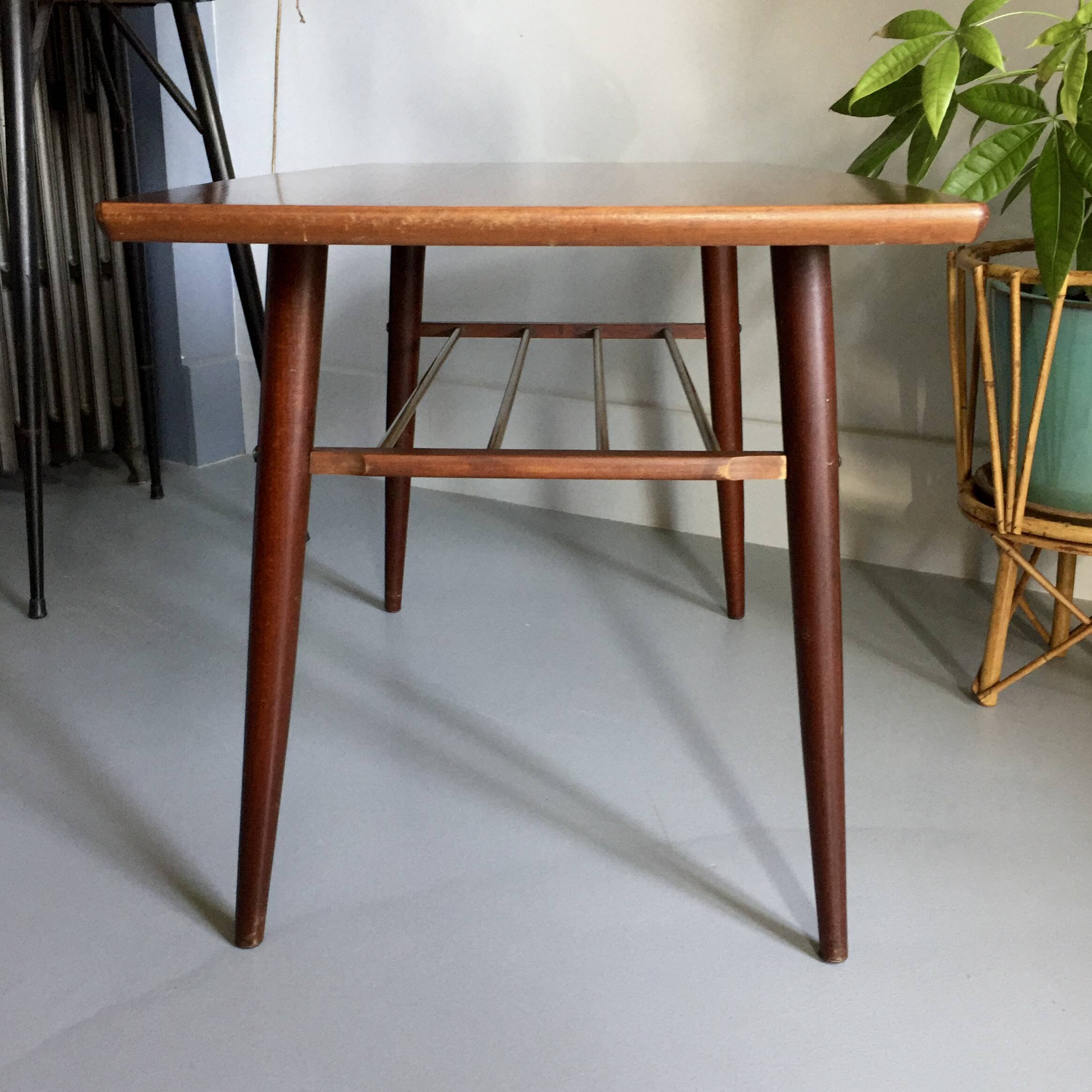 Scandinavian teak barrel-shaped coffee table, 1960s