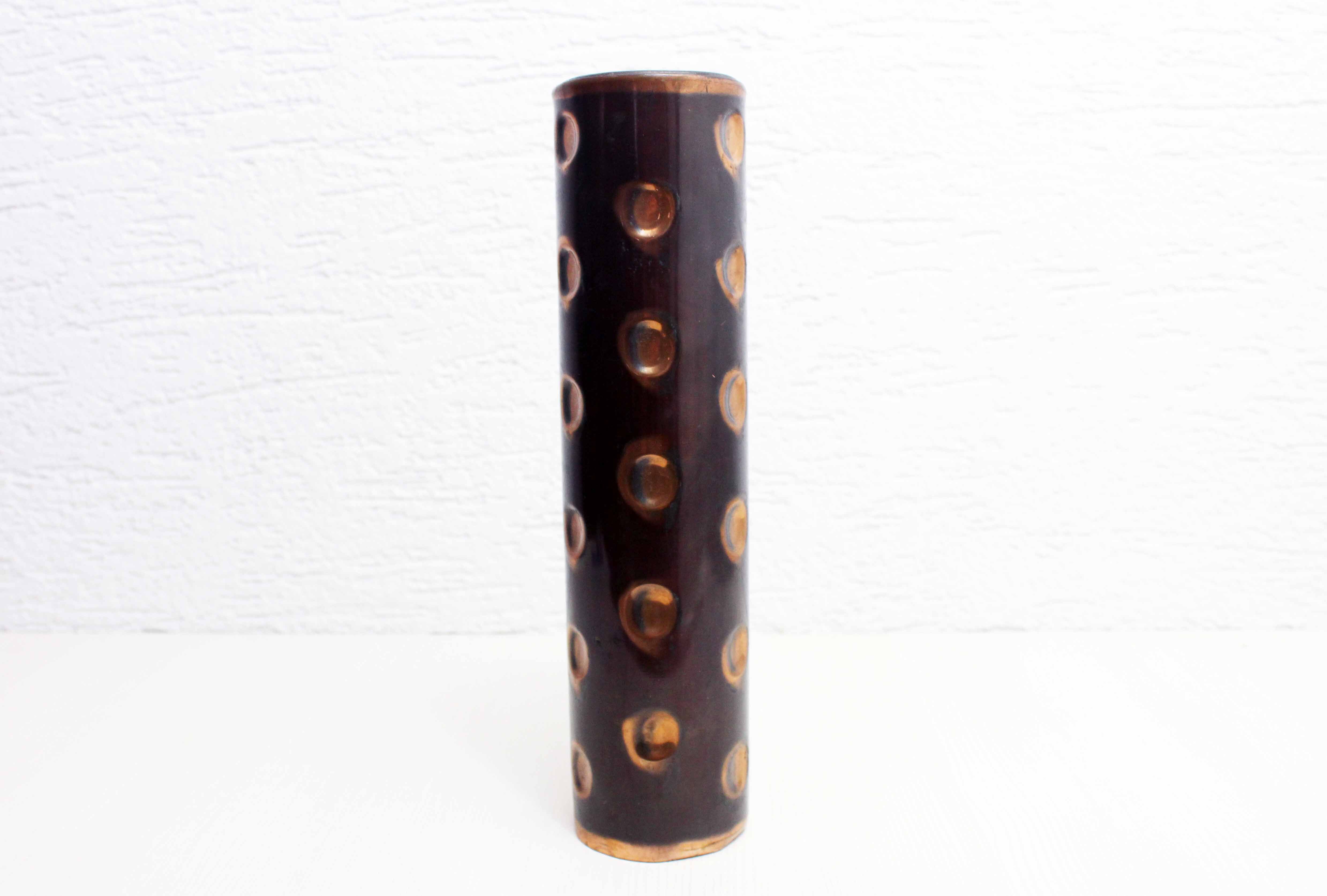 Brutalist copper vase