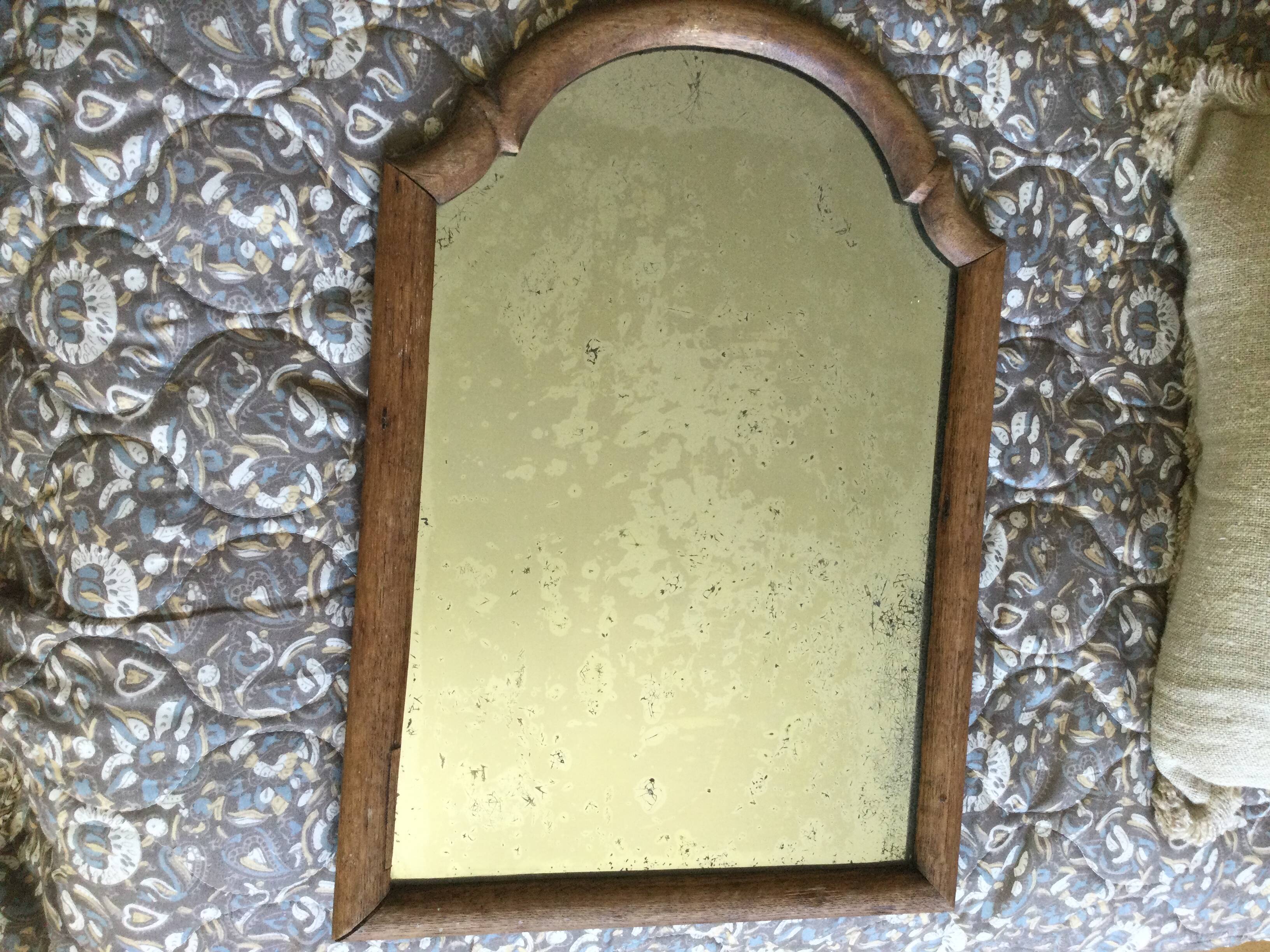 Antique tall round mirror