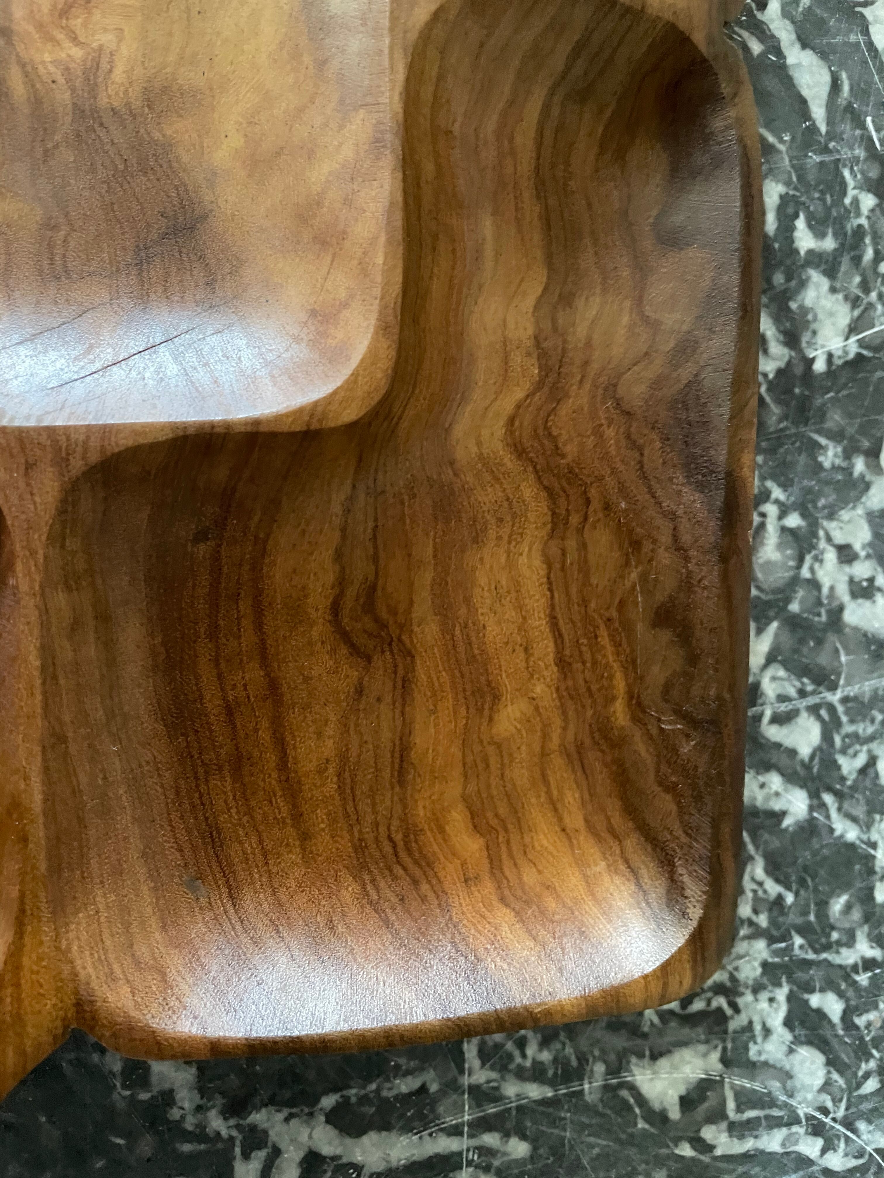 Wooden compartmentalized dish