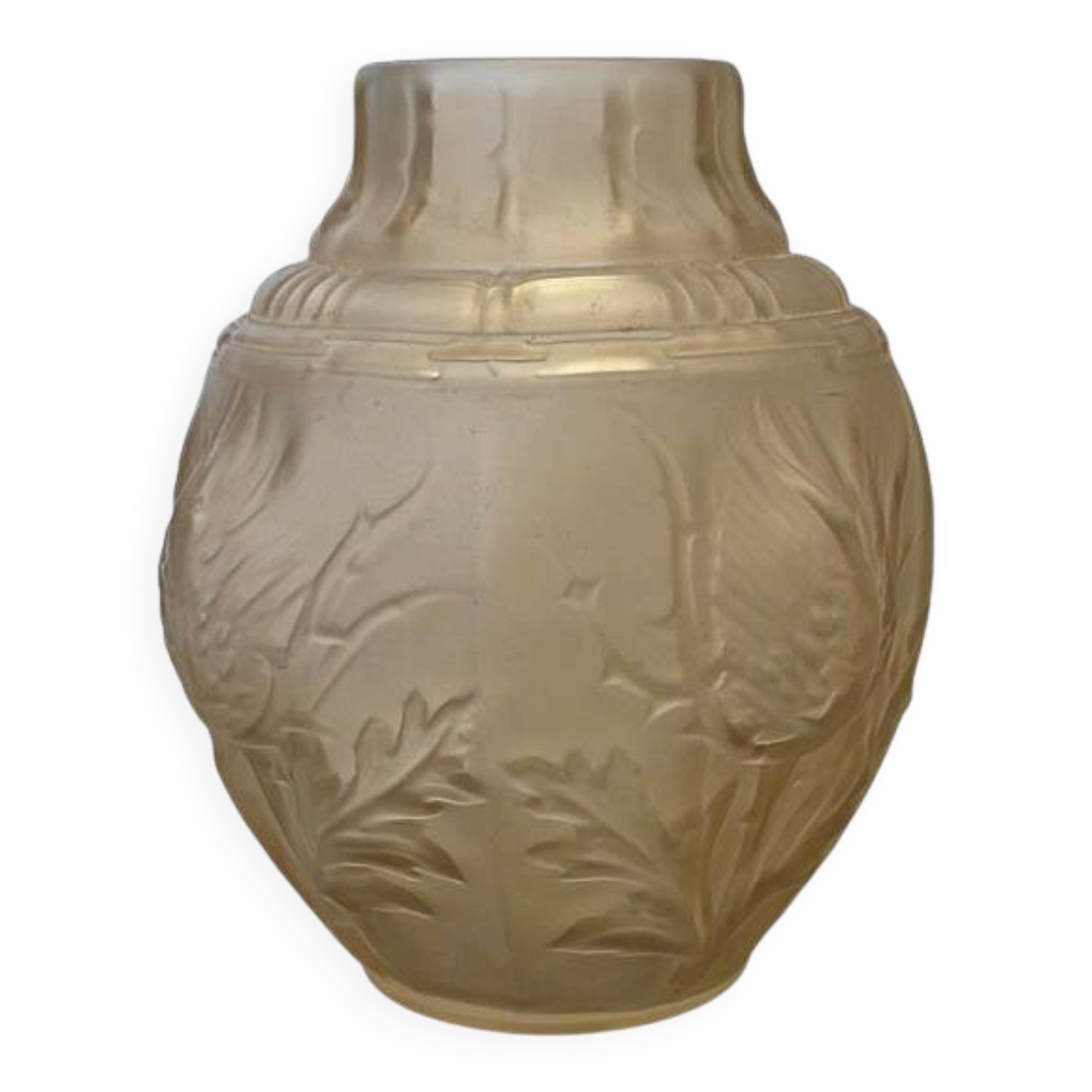 French Art Deco glass vase from the 1930s