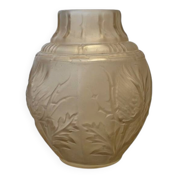French Art Deco glass vase from the 1930s